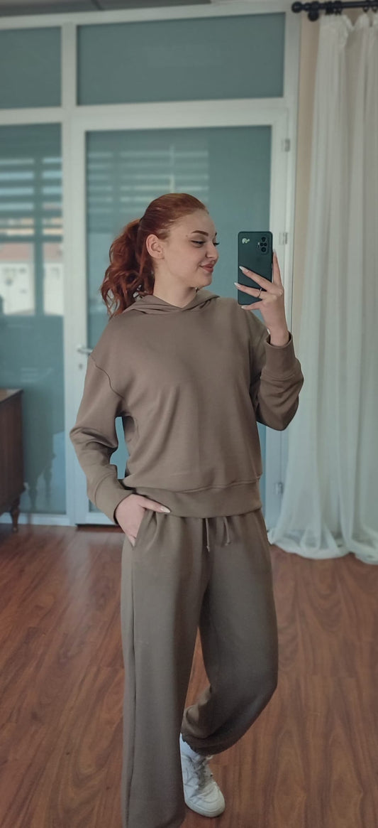 Kapüşonlu Sweat Pantolon Takım