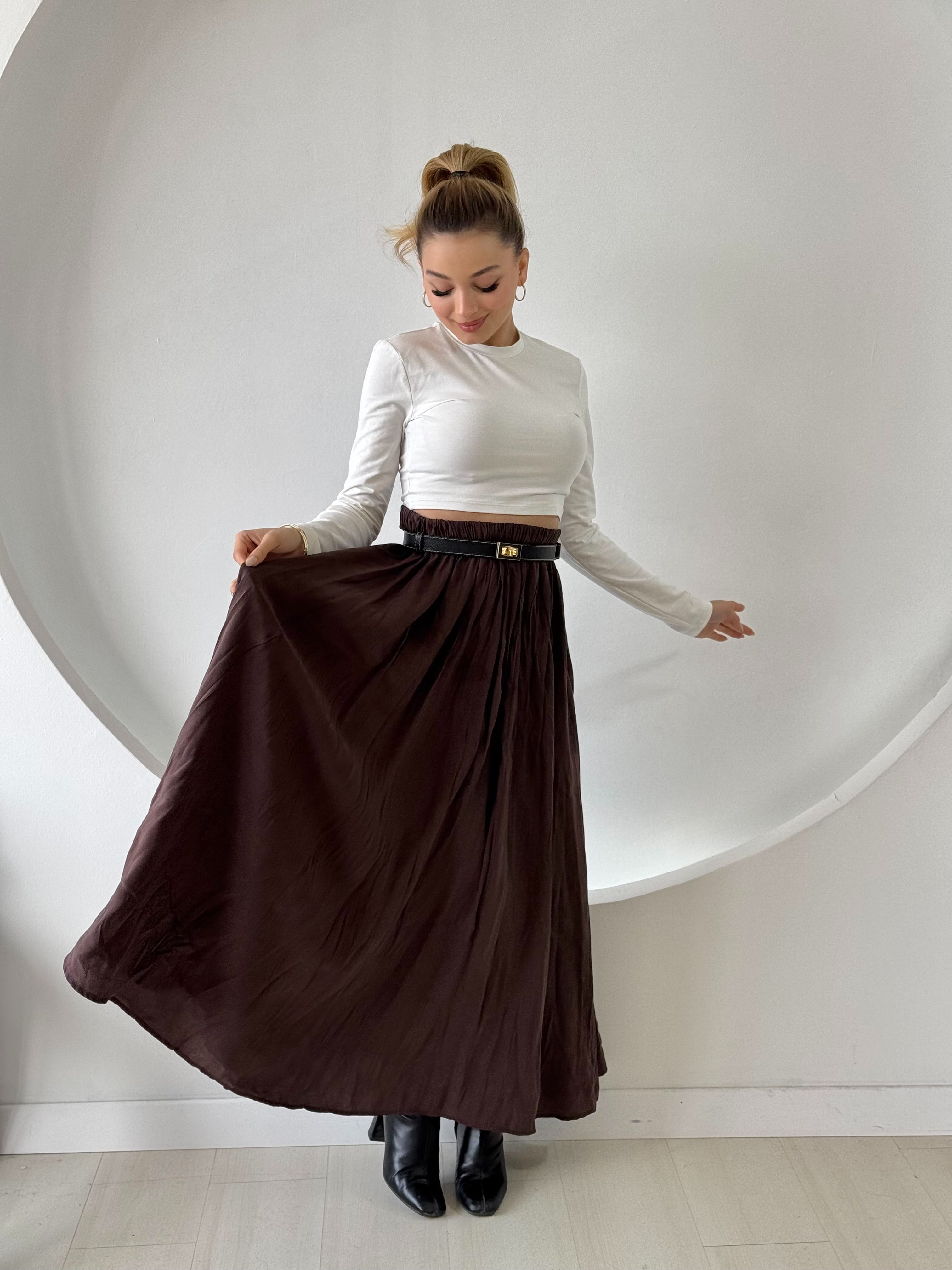 Kahverengi Crush  Etek