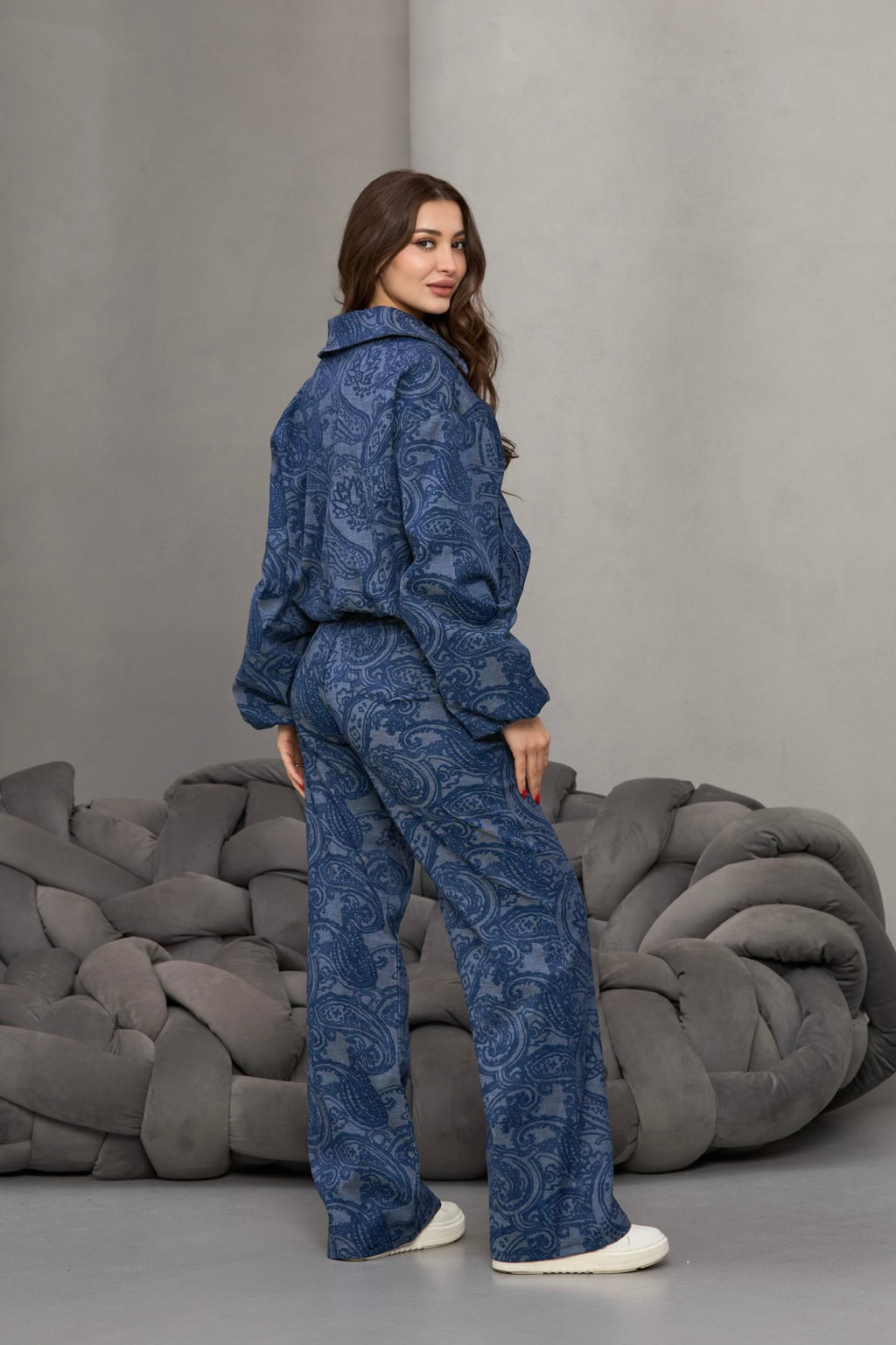 DESENLİ KOT GÖRÜNÜMLÜ TAKIM