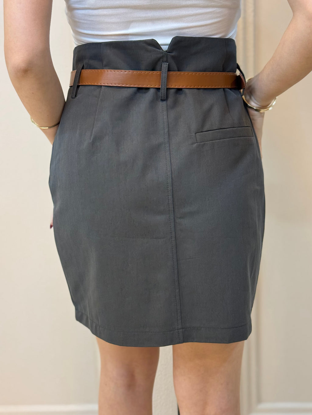 Kemer Detaylı Ceket Etek Takım